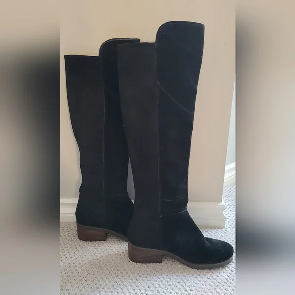 NWOT Lucky Brand black leather knee high boots. Size 7 - Picture 7 of 9